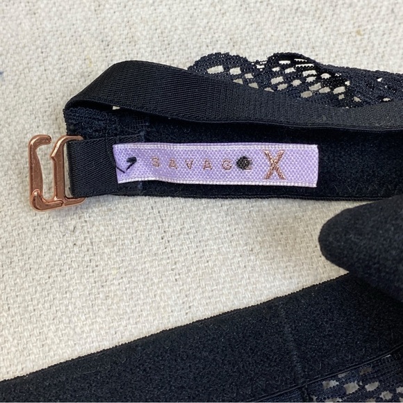 Savage X Fenty Black and faux Pearl Garter belt - Picture 4 of 7